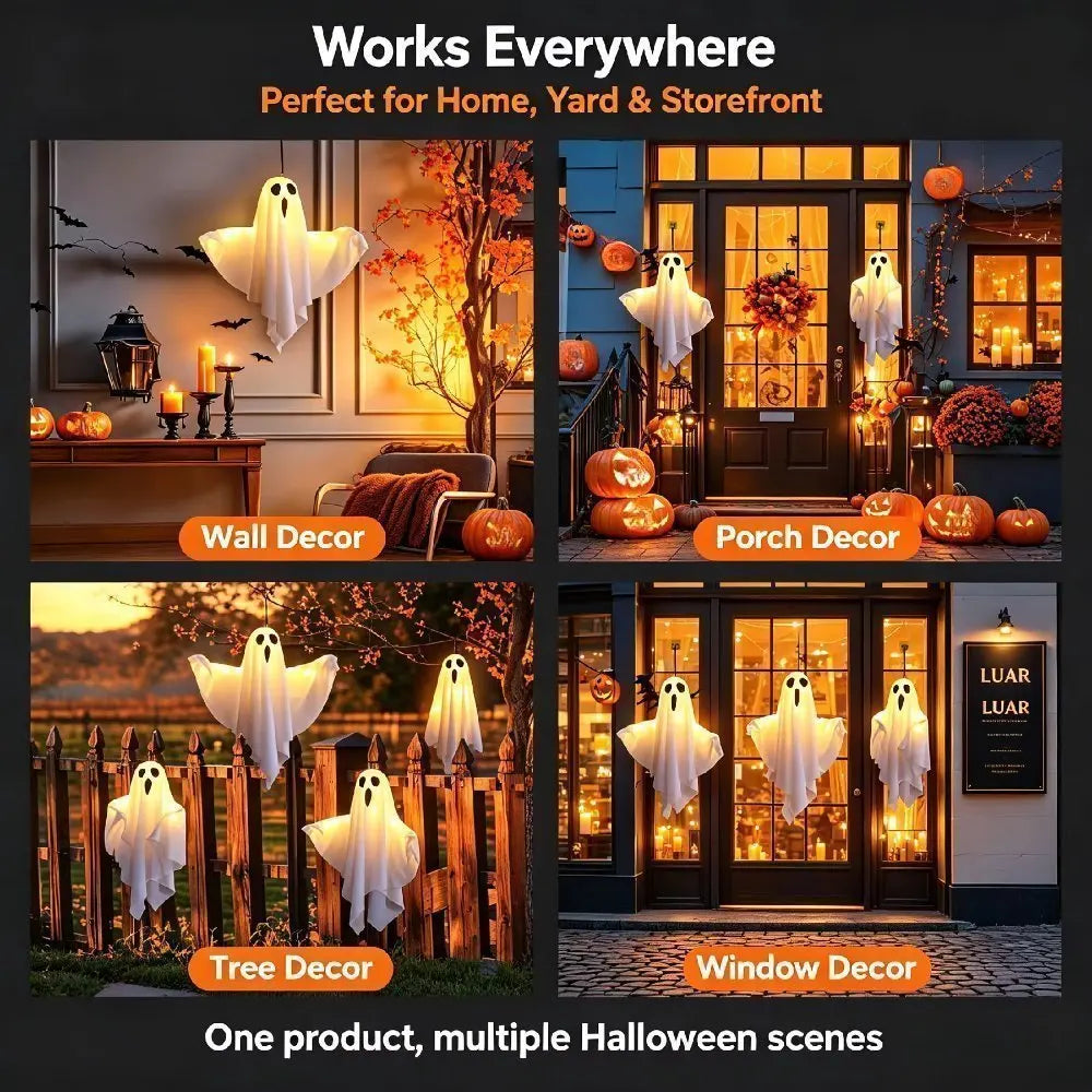 Halloween Decorations Outdoor Indoor Halloween Party Spooky Ghost String Lights LED Fairy Lights Yard Garden Interior Decorate