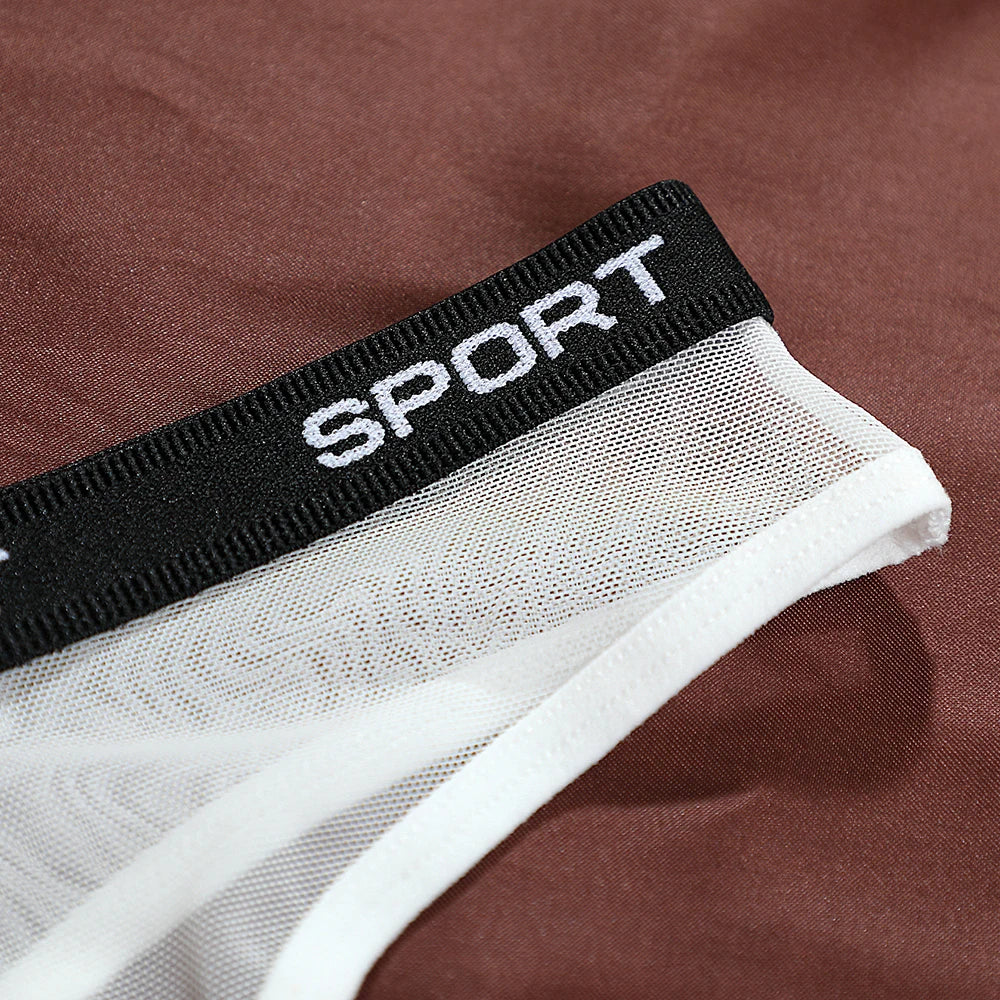 Sexy Mesh Transparent Thongs for Women Low-Rise Fashion Sporty Style String Lingerie Seamless Briefs Ladies Underwear Women's un
