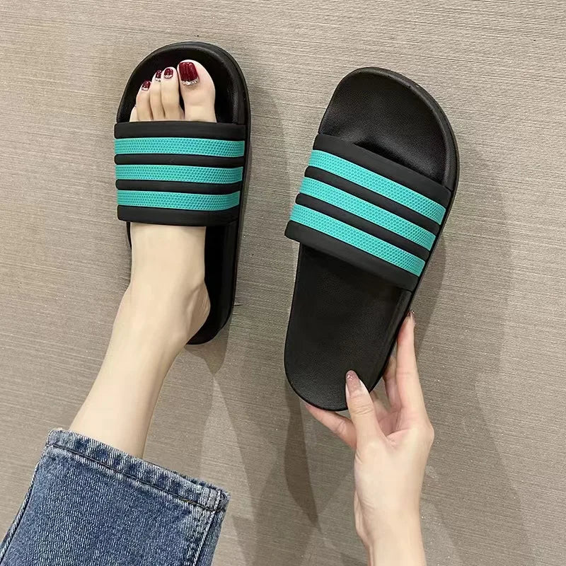Smile New Women's Home Slippers Indoor Non-slip Bathroom Slippers Outdoor Swimming Slippers  Soft Beach Slippers For Women