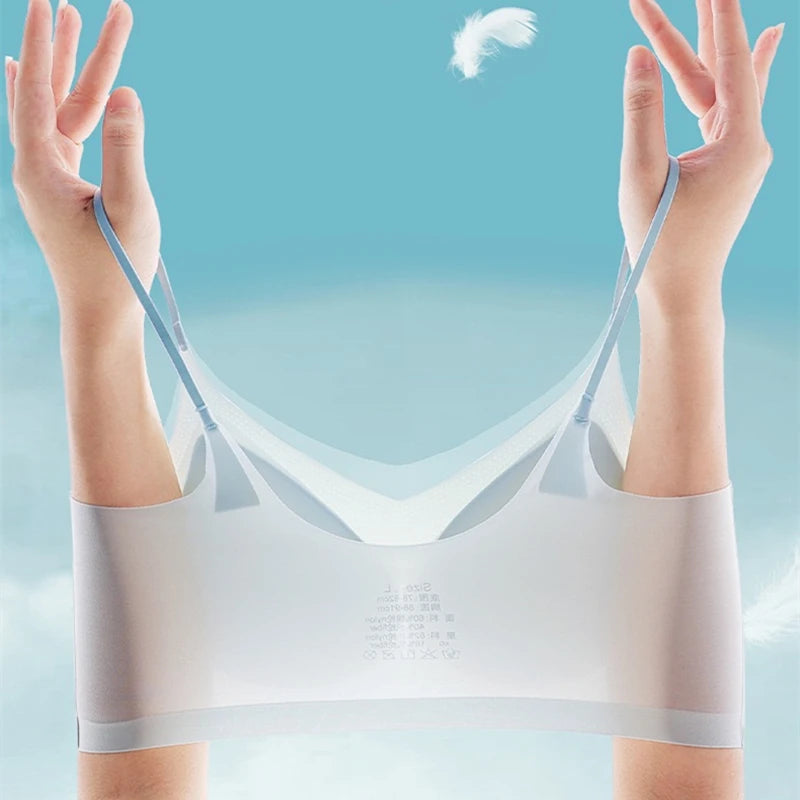 Non-marking Comfortable Breathable Underwear Women's No Steel Ring Sports Sleep Sub-breast Women's Bra With Optional Mat