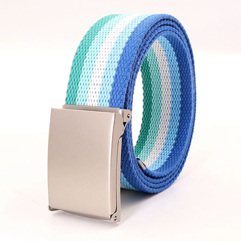 3.8cmX120cm Rainbow Striped Belt Unisex Luxury Brand Design High Quality Slim Belt Fashion Casual Jeans Dress Accessories