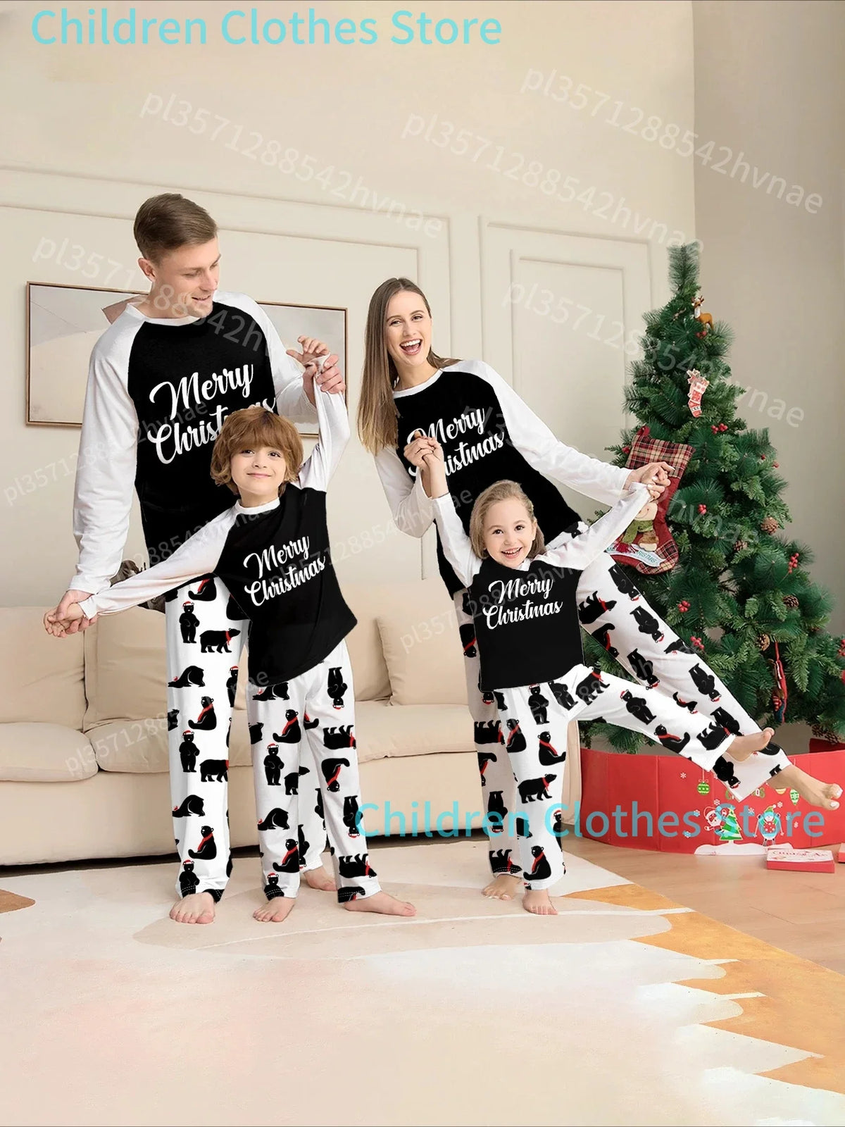 Family Christmas Pajama Sets - Red - Green Plaid Design with Elk Patterns, Comfortable for Holidays