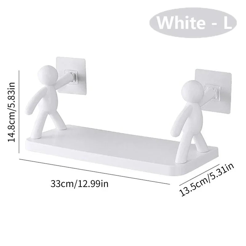Storage Shelves Racks Self-adhesive Shampoo Shelves Shower Towel Rack Cosmetic Toilet Organizer Home Kitchen PP Plastic Rack