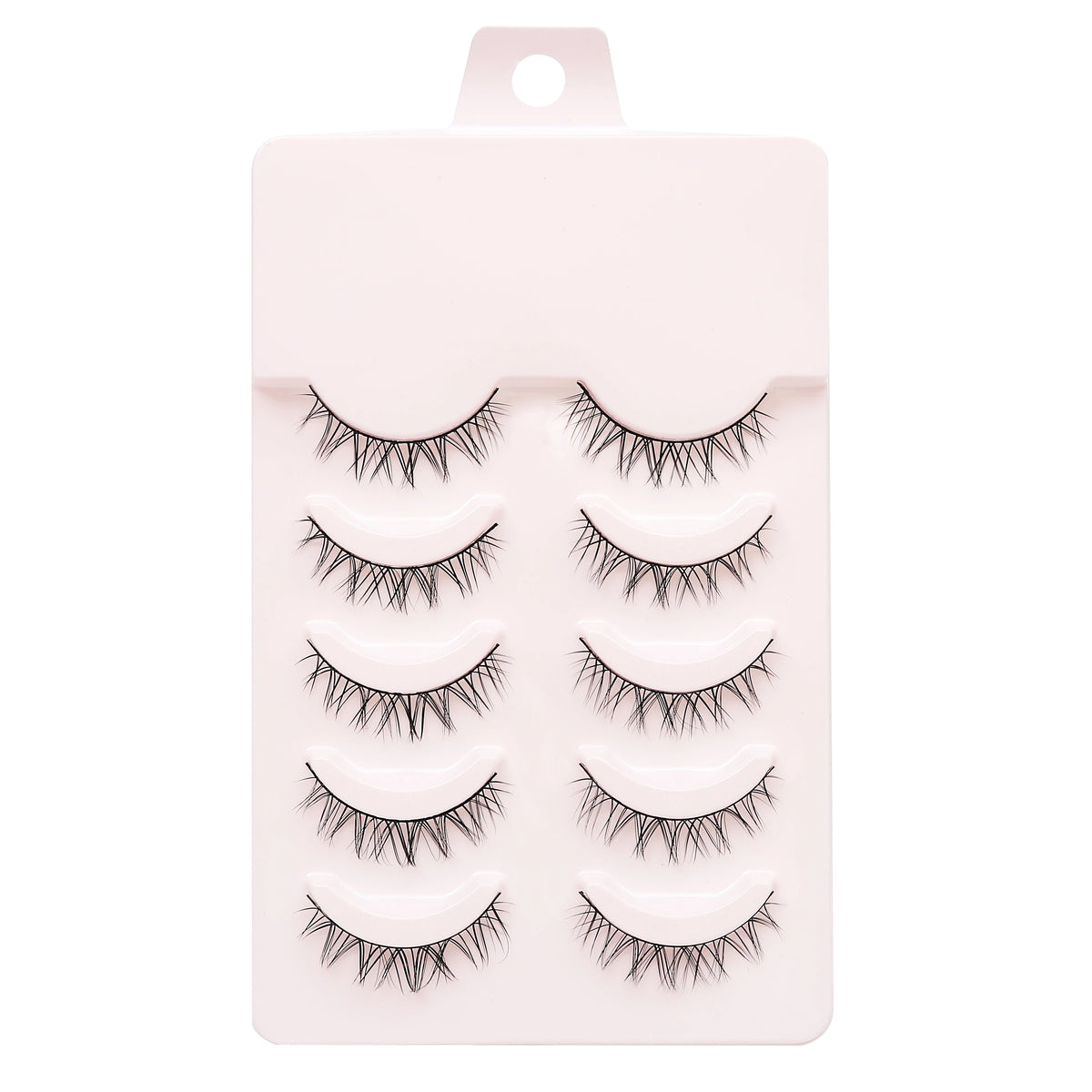 LTWEGO Fake Eyelash Mink Lashes 5 Pairs Little Devil Eyelashes Natural Daily Makeup Manga Eyelashes Clear Band Eyelashes Cilios