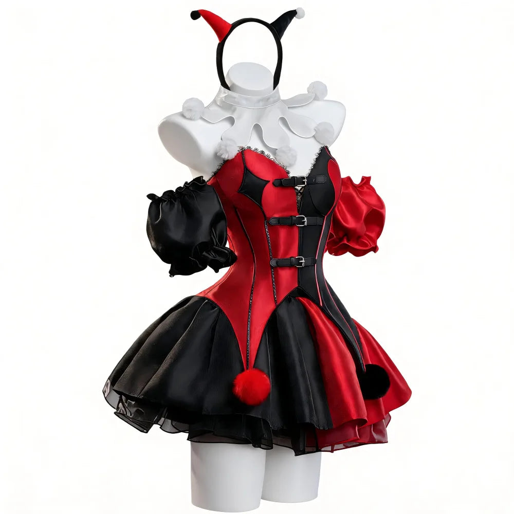 Halloween Cosplay Clown Skirt Hairband Clothing Women Party Disguise Roleplay Female Outfits Suit Halloween Costume Carnival
