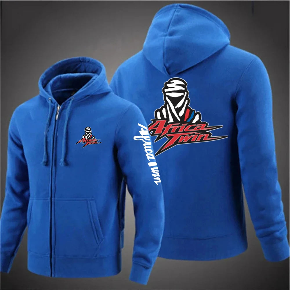 2025 Japan Motorcycle Africa Twin Crf 1000L Men Solid Color Zipper Long Sleeve Jackets Fashion Casual Sweatshirt Pullover Hoodie