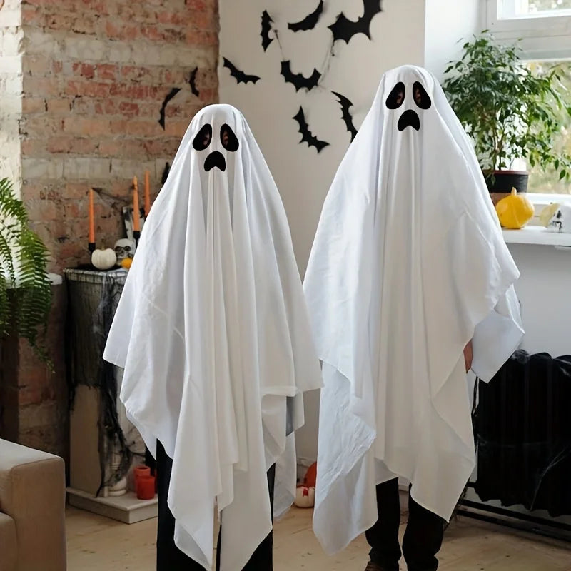 Halloween Ghost Cloak Adult Cosplay Costumes Anime No Face Man Role Play Apparel Parents-Kids Helloween Party Dress Horror Elf