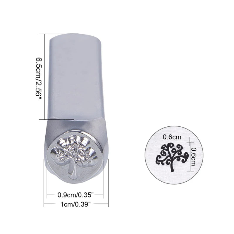 12pcs 3mm Metal Stamp Punch Set Heart Star Pattern Design Carving Embossing Stamp for Metal Jewelry Leather and Wood Printing