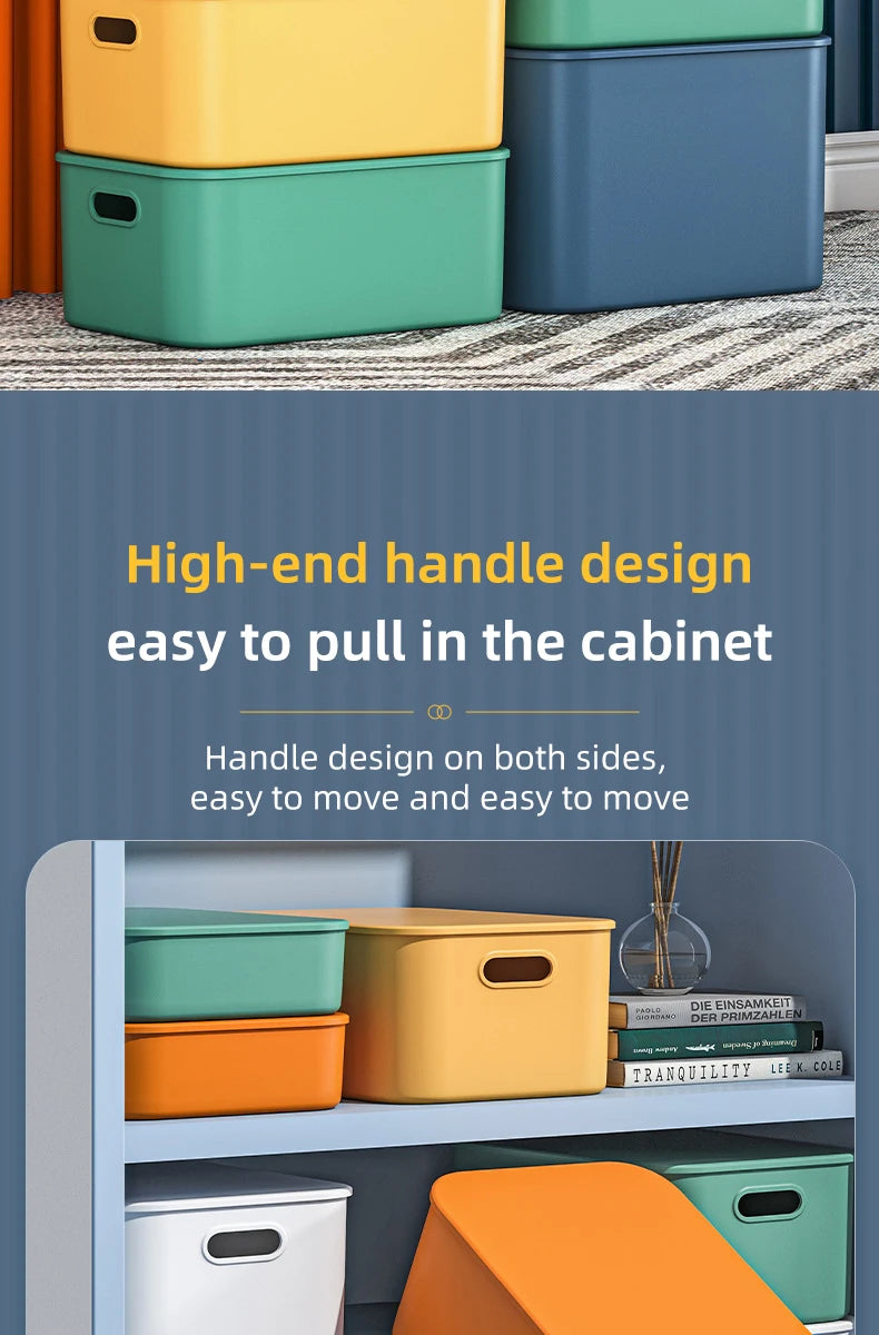 Colorful Plastic Organizers Storage Box With Lid For Toys Underwear Sock Jewelry Lipstick Container Stackable Baskets Bins