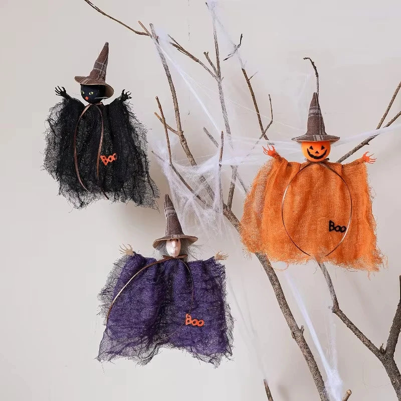 Cute Halloween Witch Pendant Halloween Decoration Home Decor Pumpkin Ghost Witch Hanging Pendant Halloween Creative Decoración