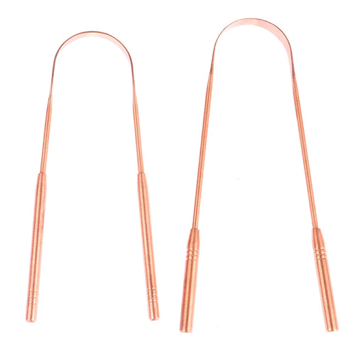1Pc Copper Tongue Scraper Cleaner Scraper  Toothbrush Dental Oral Care Hygiene Health Care Tool For Men Women