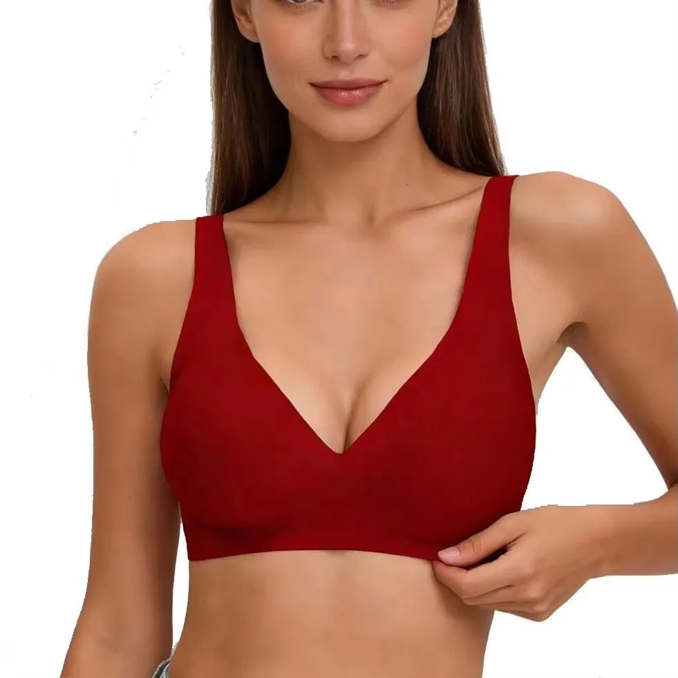Women's Seamless Underwear 3/4 Cup and Thin Molded Cup Bra Wire-free Shaping Underwear Comfortable and Breathable Push Up