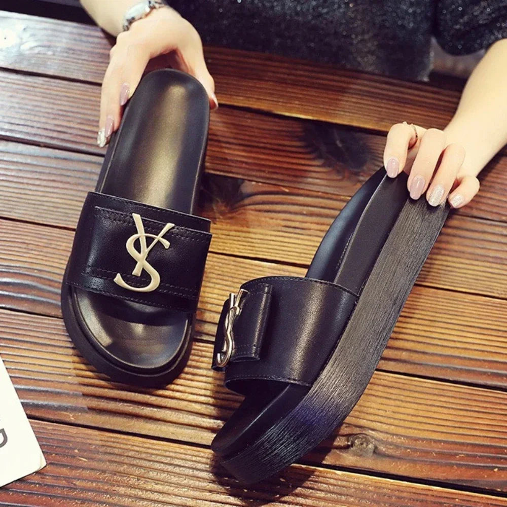 Women Slippers Summer New Platform Designer Sandals Fashion Letters Ladies Shoes Casual Outside Non-slip Slippers Slides Women