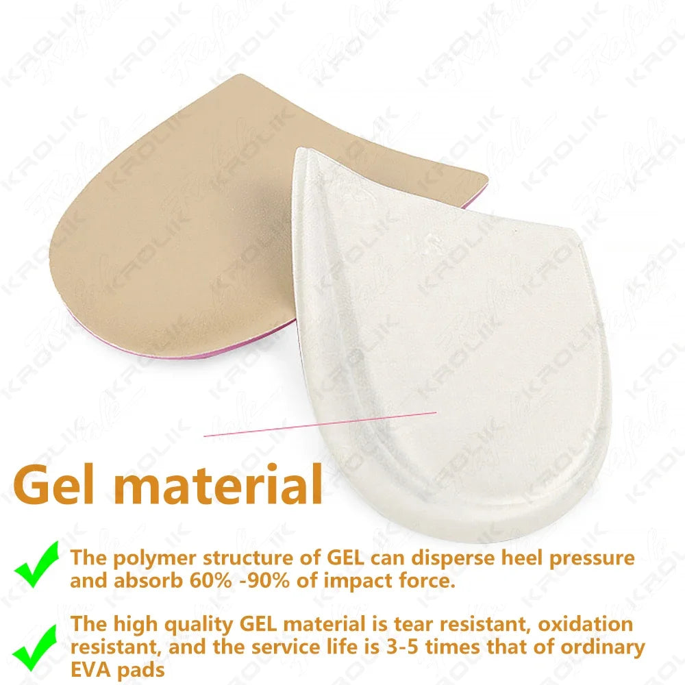 KROLIK 1 Pair Orthopedic Insole Shoe Insert Medial & Lateral Heel Wedge Lift Silicone Pads Corrective O/X Type Leg for Women/Men