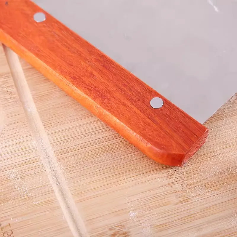 Stainless Steel Dough Cutter Scraper with Wooden Handle, Bread Baking Accessories for Sourdough Tools, Cake Scraper