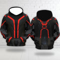Halloween Costume Cyberpunk Style TRON Ares Red Circuit Hoodie | Futuristic Streetwear for Men, Autumn Winter New Arrival