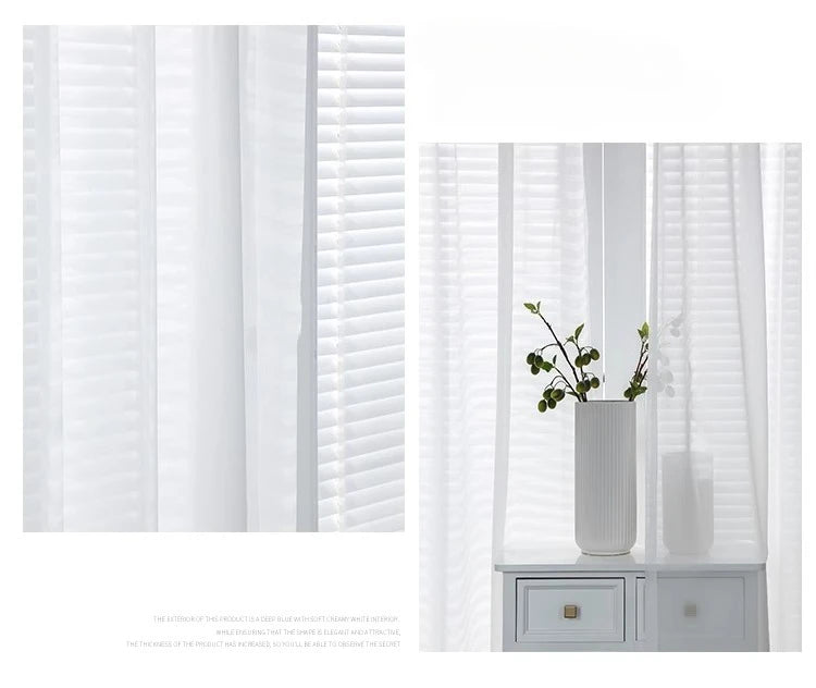 1PC White Solid Color Tulle High Quality Sheer Curtains for Living Room Bedroom Window Door Screen Party Drapes Partition Door
