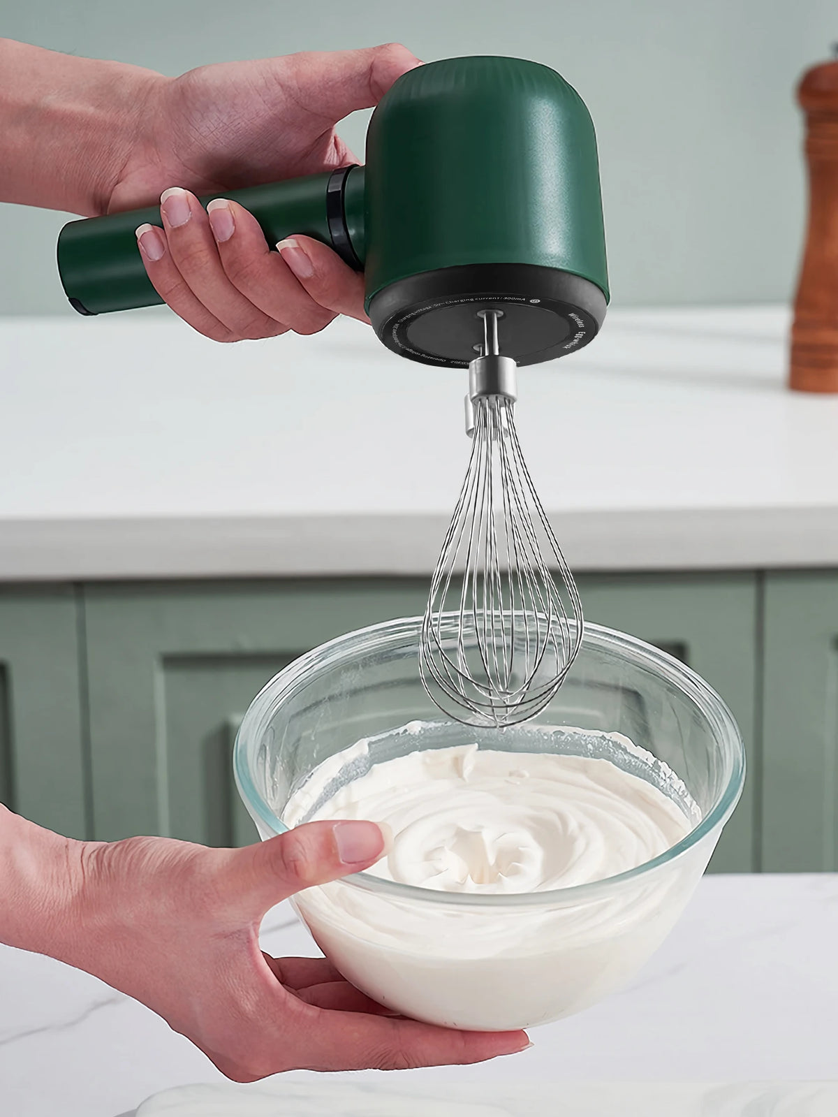Electric Whisk Twin Stick Model Electric Milk Froth USB Rechargeable 1200mAh 3 Speed Electric Mixer Cake Baking Kitchen Tools