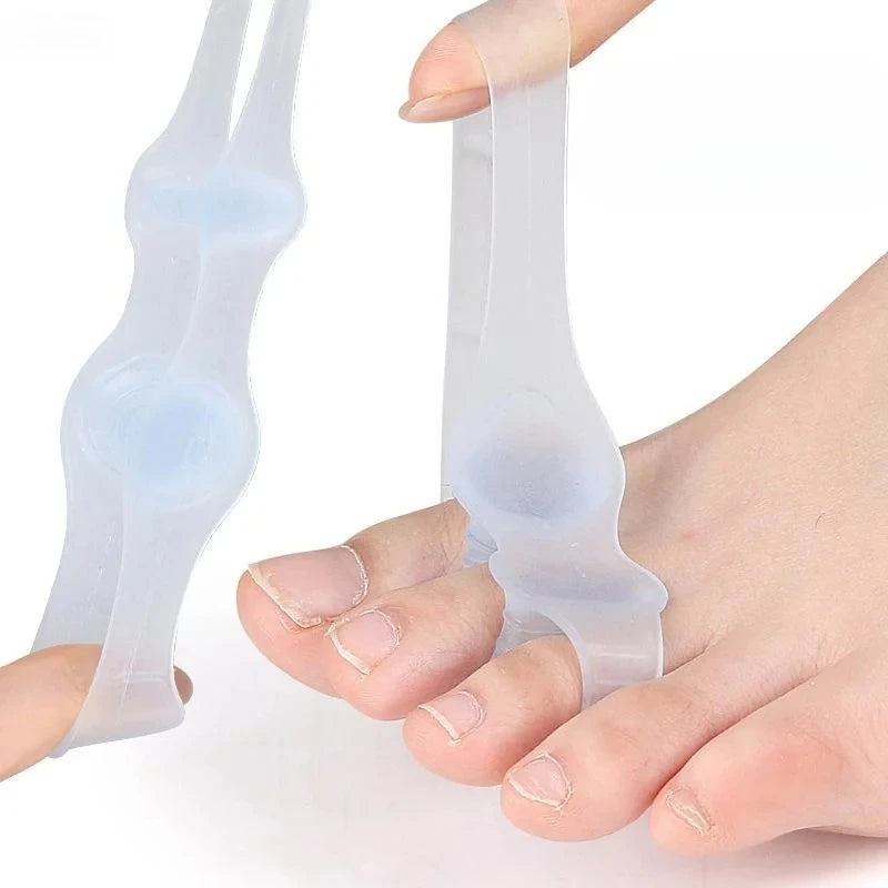 1 pair Silicone Three Hole Toe Separator Fingers Feet Toe Spreader Hallux Valgus Bunion Corrector Foot Care tool