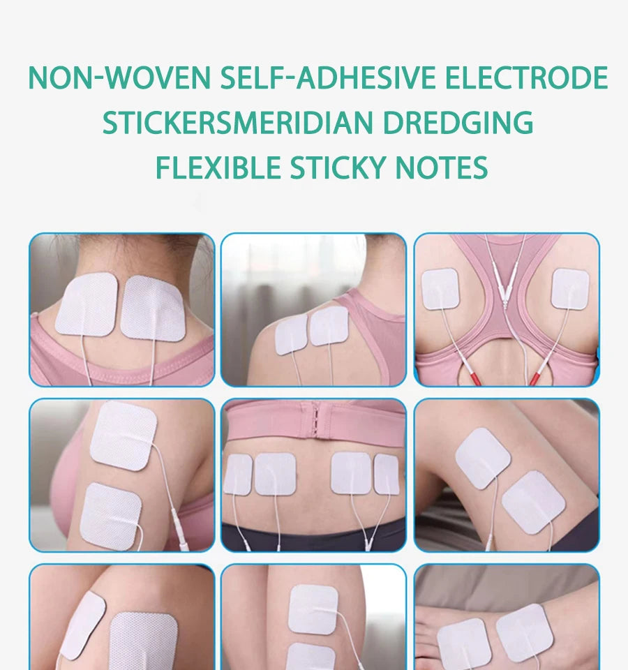 10/20Pcs Electrode Pads 2mm Plug Self Adhesive Replacement for Tens Acupuncture Electrode Pads Square Muscle Stimulator Slimming