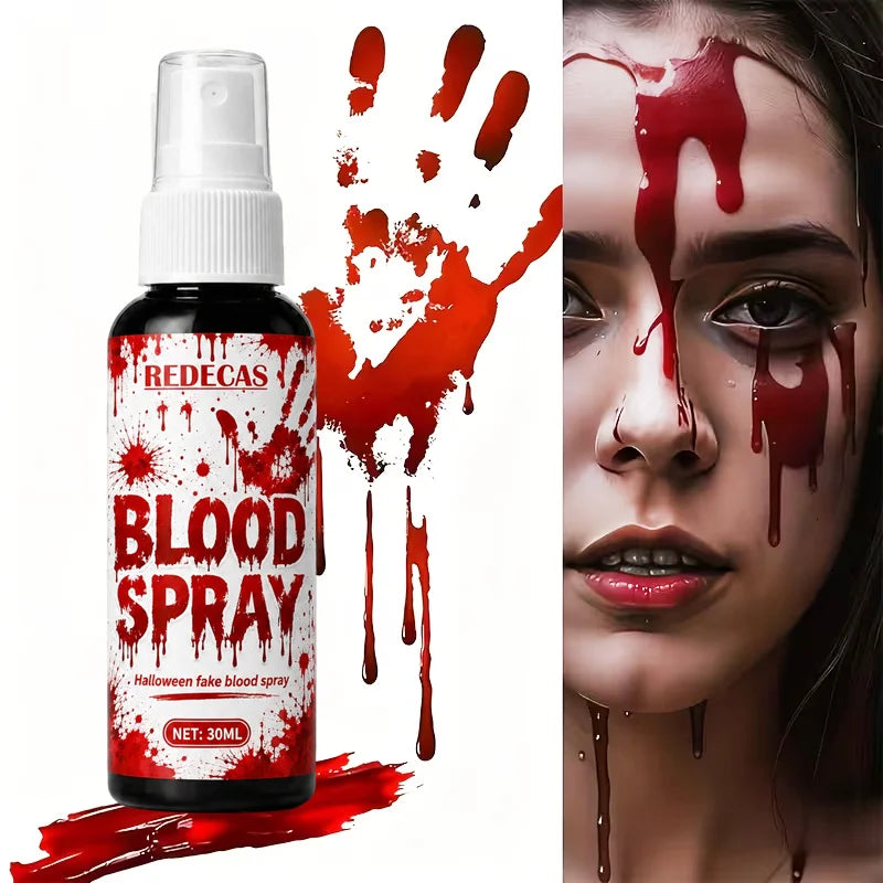 Halloween Fake Blood Spray, Washable Skin-Safe Realistic Blood for Prank, Cosplay & Party, Easy-Clean Theatrical Blood.