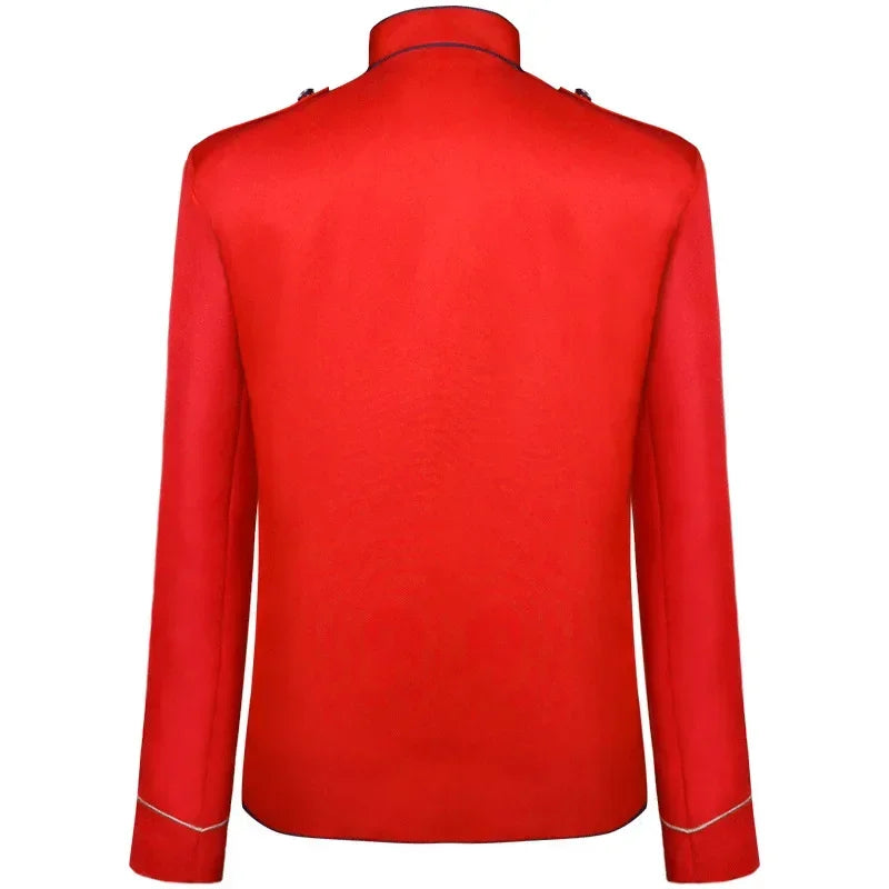 Halloween Cosplay Costume New Men's Medieval Jacket Steampunk Hussar Marching Band Military Drummer Parade Jacket Coat