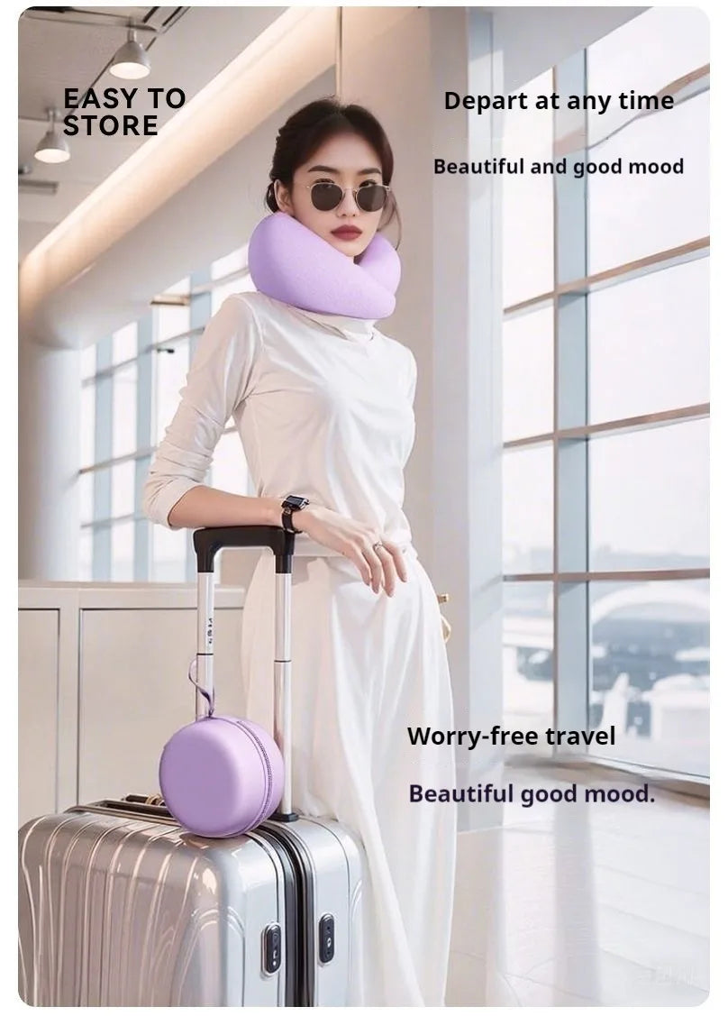 Travel Neck Pillow Memory Foam U-shaped Pillow Portable Adjustable Soft Neck Support Noon Break Sleep Pillows