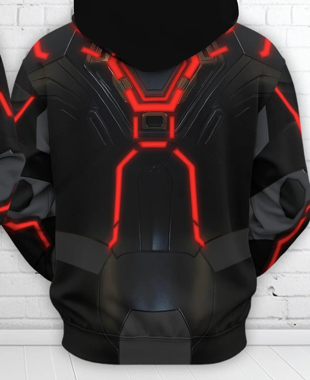 Halloween Costume Cyberpunk Style TRON Ares Red Circuit Hoodie | Futuristic Streetwear for Men, Autumn Winter New Arrival