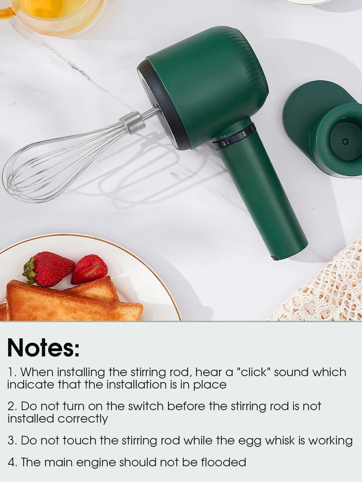 Electric Whisk Twin Stick Model Electric Milk Froth USB Rechargeable 1200mAh 3 Speed Electric Mixer Cake Baking Kitchen Tools
