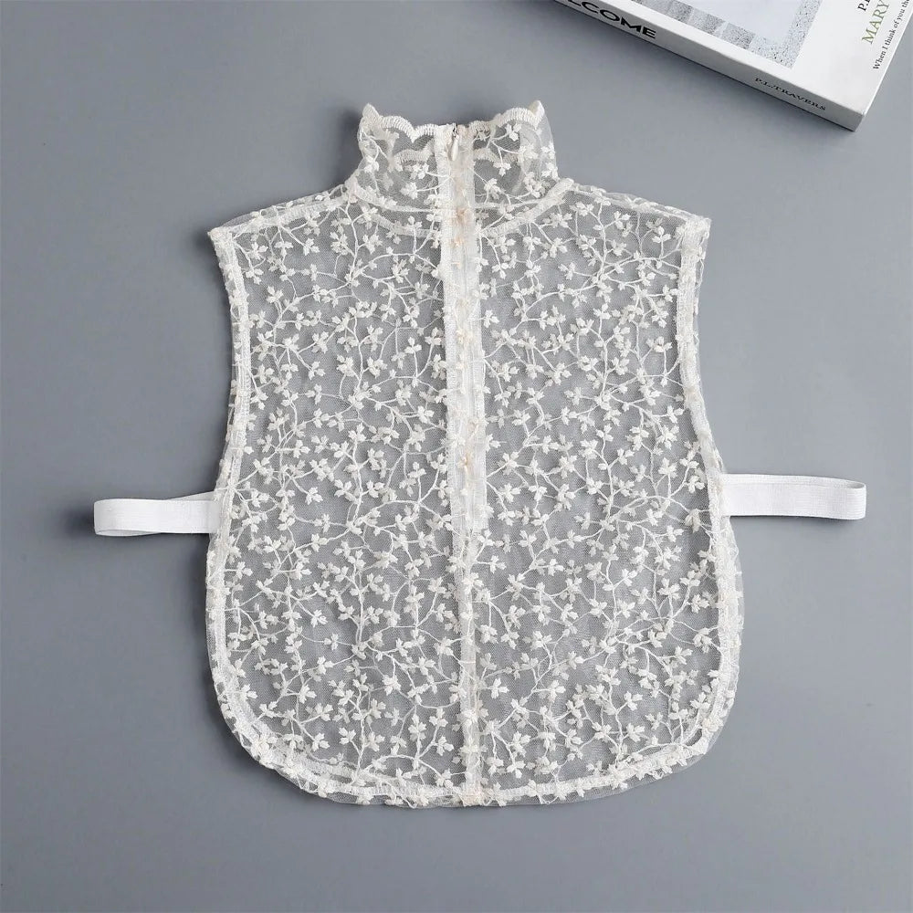 Cute Petal Fake Collar Black Lace False Collar Detachable Lapel Clothes Accessories Women
