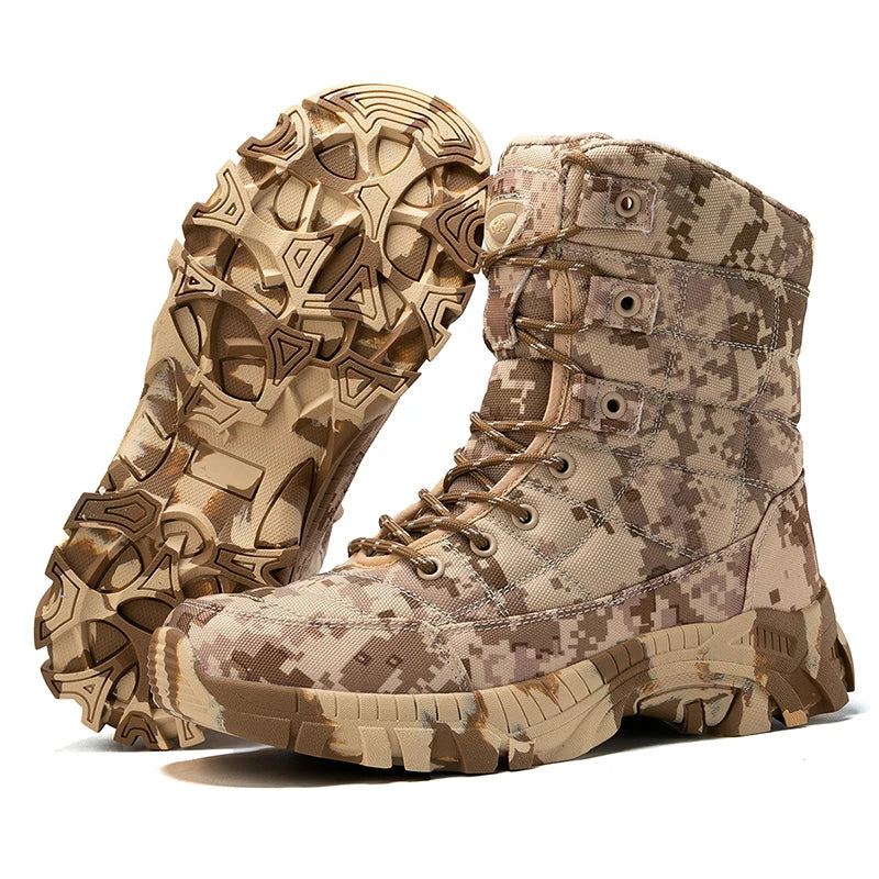 QZHSMY New Men Boots Tactical Shoes High Top Hiking Durable Anti-Slip Outdoor Climbing Trekking Shoe Military Tactical Low Boots