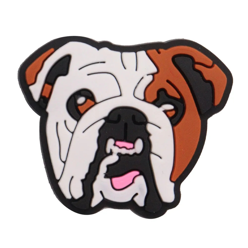 1PCS PVC Kawaii Animal Kinds Of Dog Mom Dad Sandals Shoe Decoration Charms Fit Wristbands Buckle Slipper Accessories Xmas Gifts