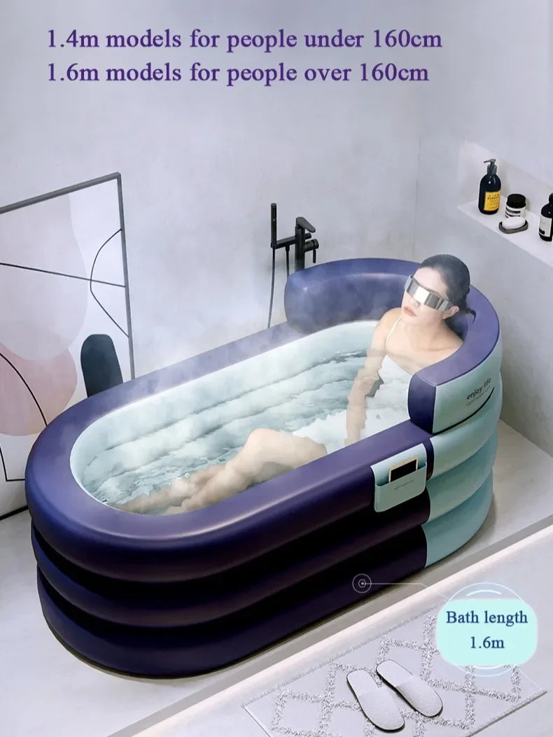 Large Capacity Hotel Space Capsule Inflatable Bathtubs Steam Sauna Folding Bathing Bucket Portable Home