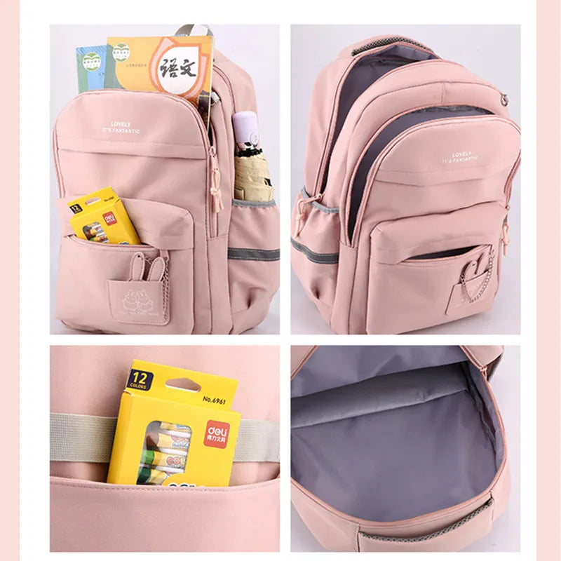 kids school bag cute pink school backpack for girls children kawaii bookbag primary middle students gift large capacity backpack