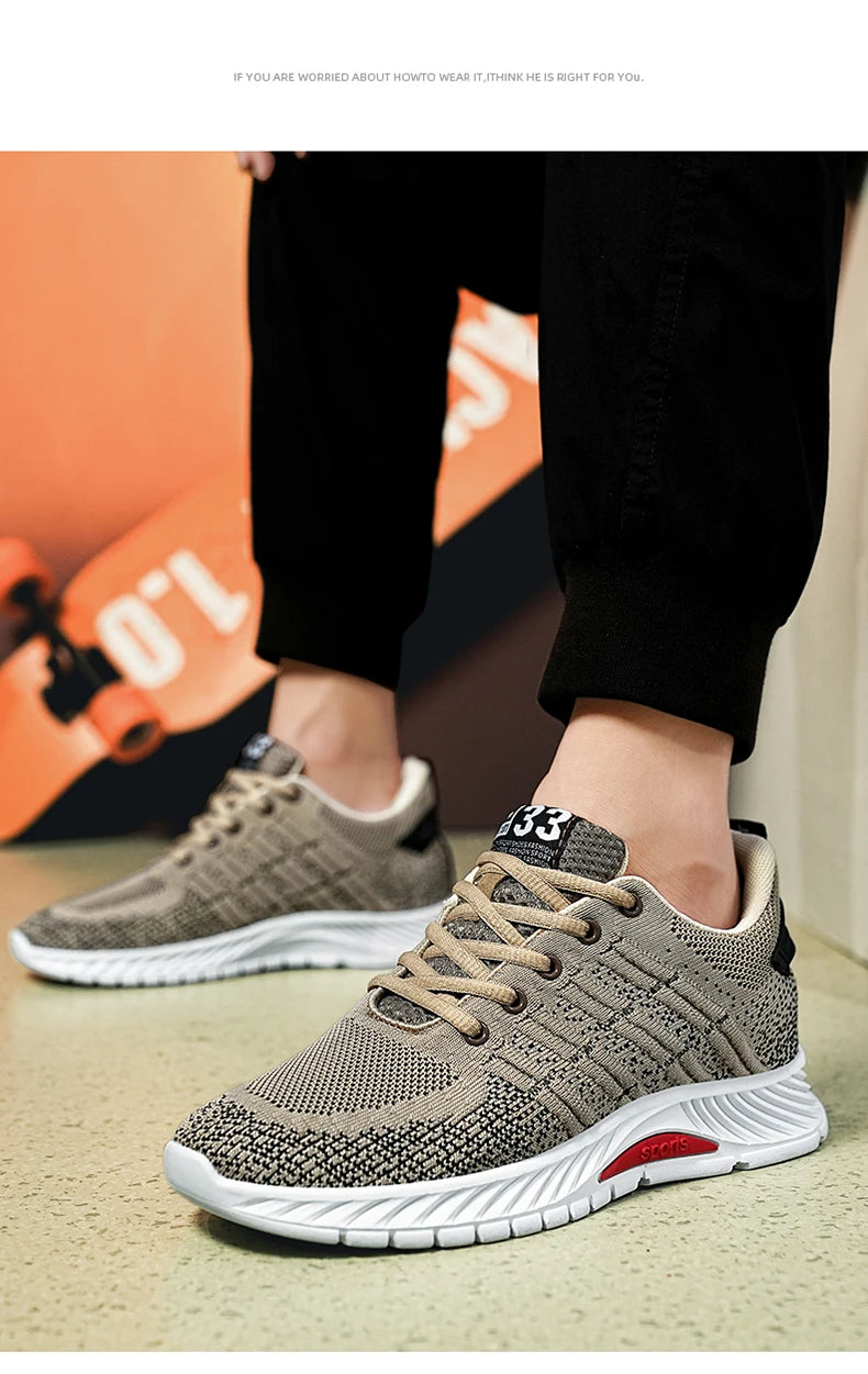 Man Sneakers Elevator Shoes Hidden Heels Breathable Heightening Shoes For Men Increase Insole 6CM Lift Sports Casual Height Shoe