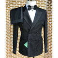 Beaded Floral Men Suits Double Breasted Business Formal Wedding Tuxedos Grooms Party Prom Male Suit Set 2 Pieces Blazer Pants