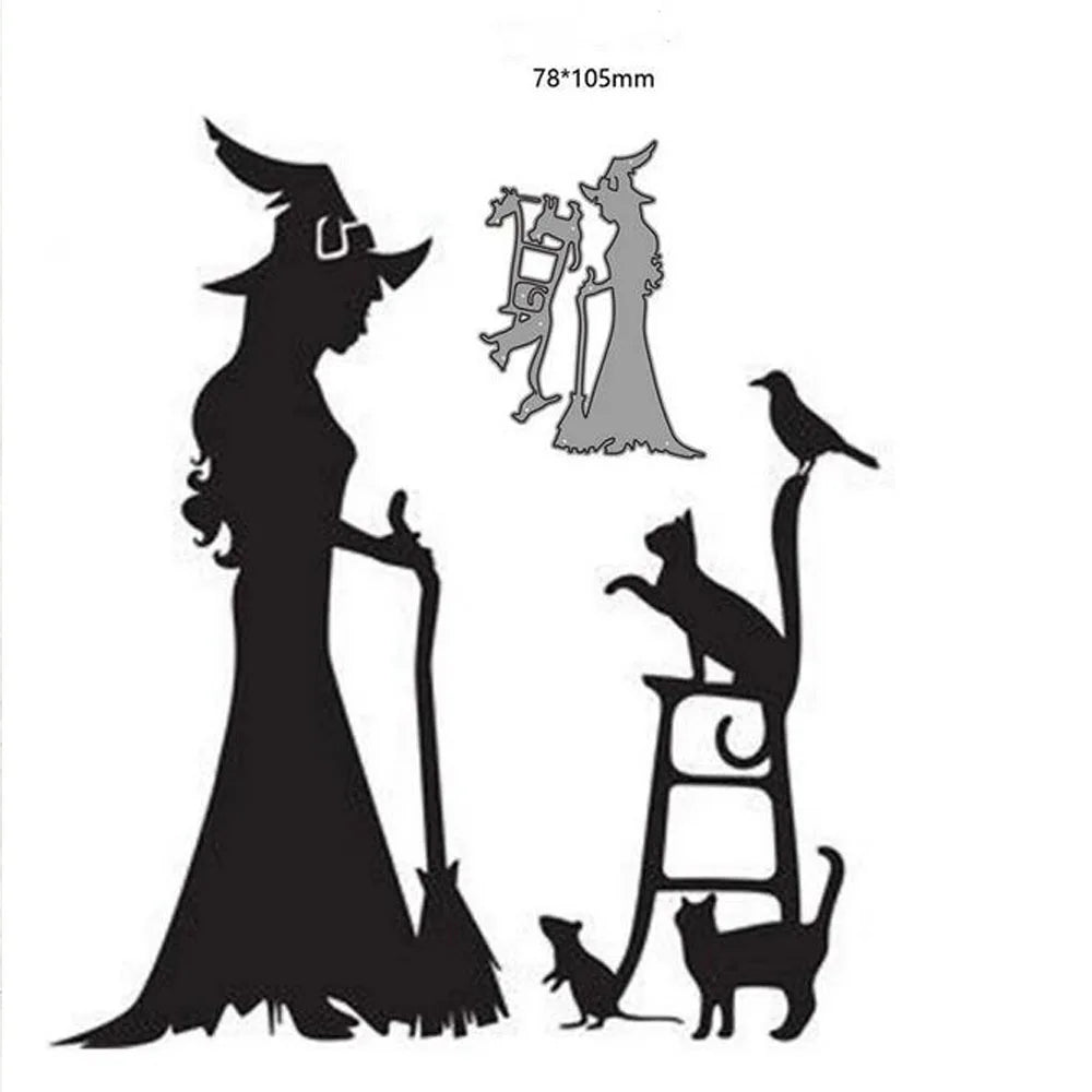 Metal Cutting Dies Halloween witch Decoration Scrapbook Paper Craft Knife Mould Punch Stencils