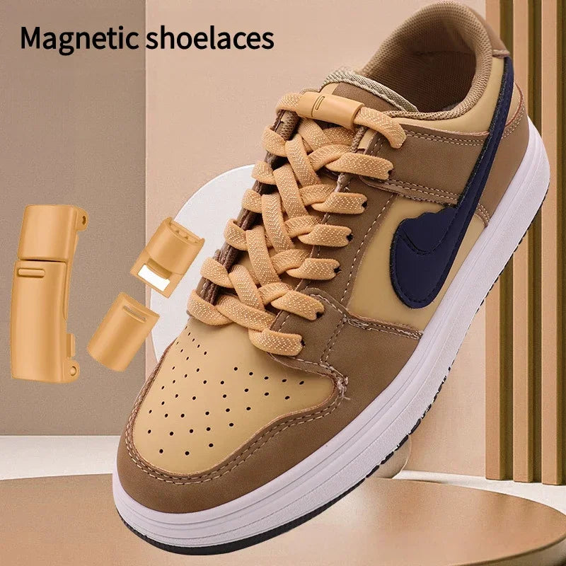 No Tie Shoe Laces Magnetic Shoelaces Without Ties Colorful Lock Elastic Laces Sneakers for Kids Adult Flat Shoelace Rubber Bands