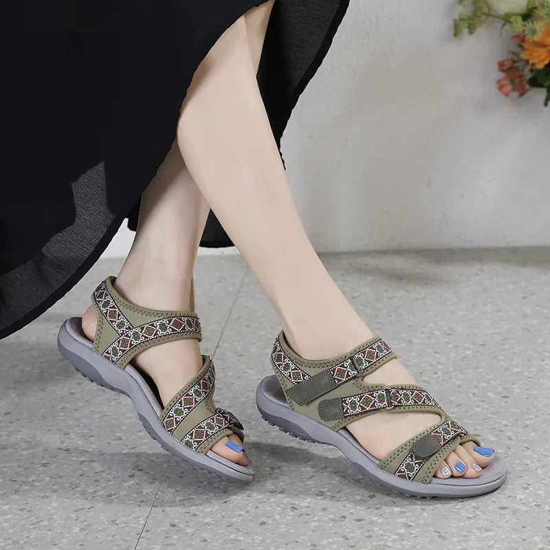 New Sandals Shoes Women Soft Sandals Lady Slip on Open Toe Walking Shoes Mother  Casual Footwear