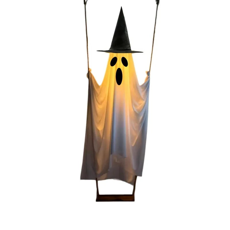 Halloween Swinging Ghost Decoration Glowing Hanging Ghost Ornament Porch Yard Garden Party Decor Outdoor Display Festival Gift
