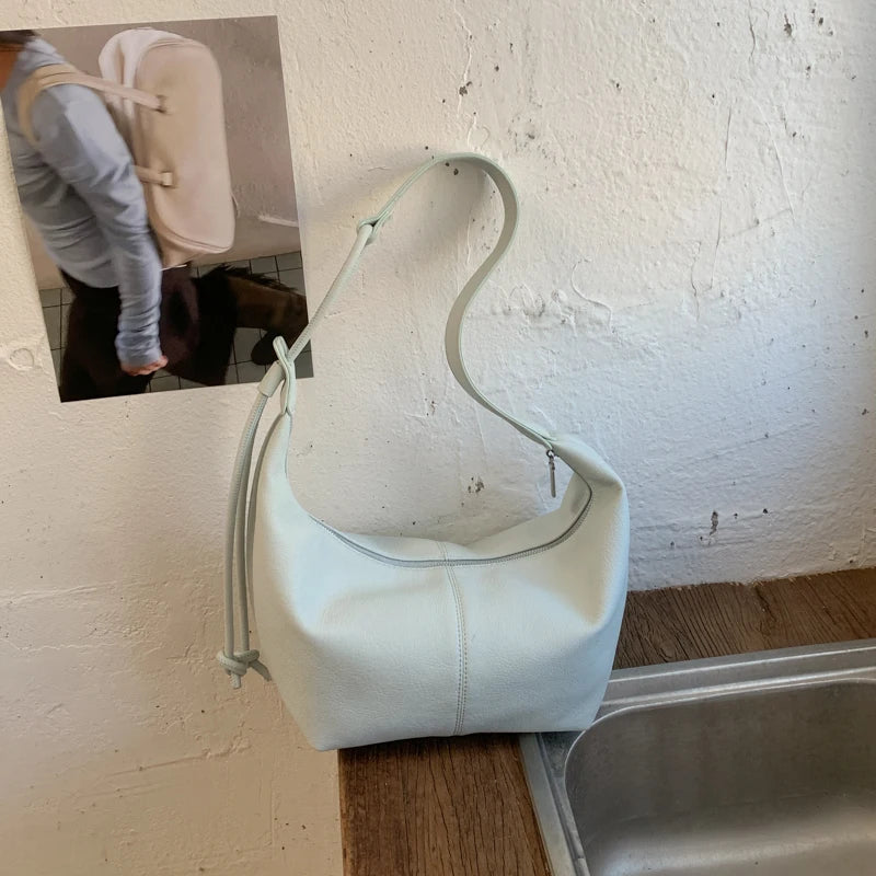 MOODS Shoulder Hobo Bags For Women Soft PU Leather Solid Color Large Capacity Shopping Totes With Adjustable Shoulder Strap 2026