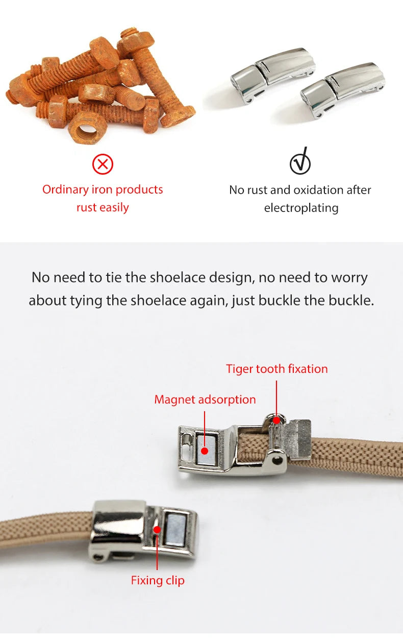 Fashion Metal Shoelace Magnetic Buckle Shoes Accessories Sneaker Kits Metal Laces Buckle 4 Style Shoe Decorations