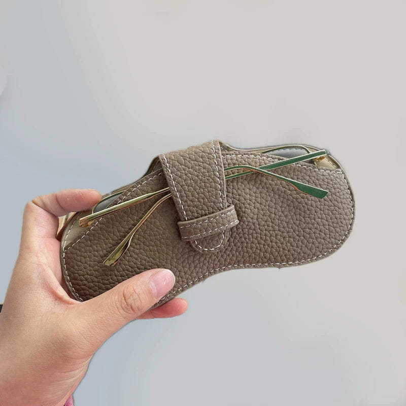 Glasses Case Women Leather Soft Glasses Bag Fashion Portable Sunglasses Box Bag Accessories Solid Eyewear Protector Case Pouch