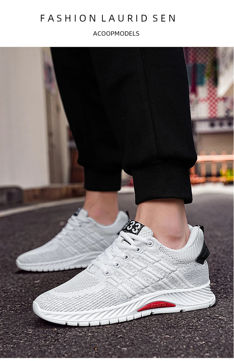 Man Sneakers Elevator Shoes Hidden Heels Breathable Heightening Shoes For Men Increase Insole 6CM Lift Sports Casual Height Shoe