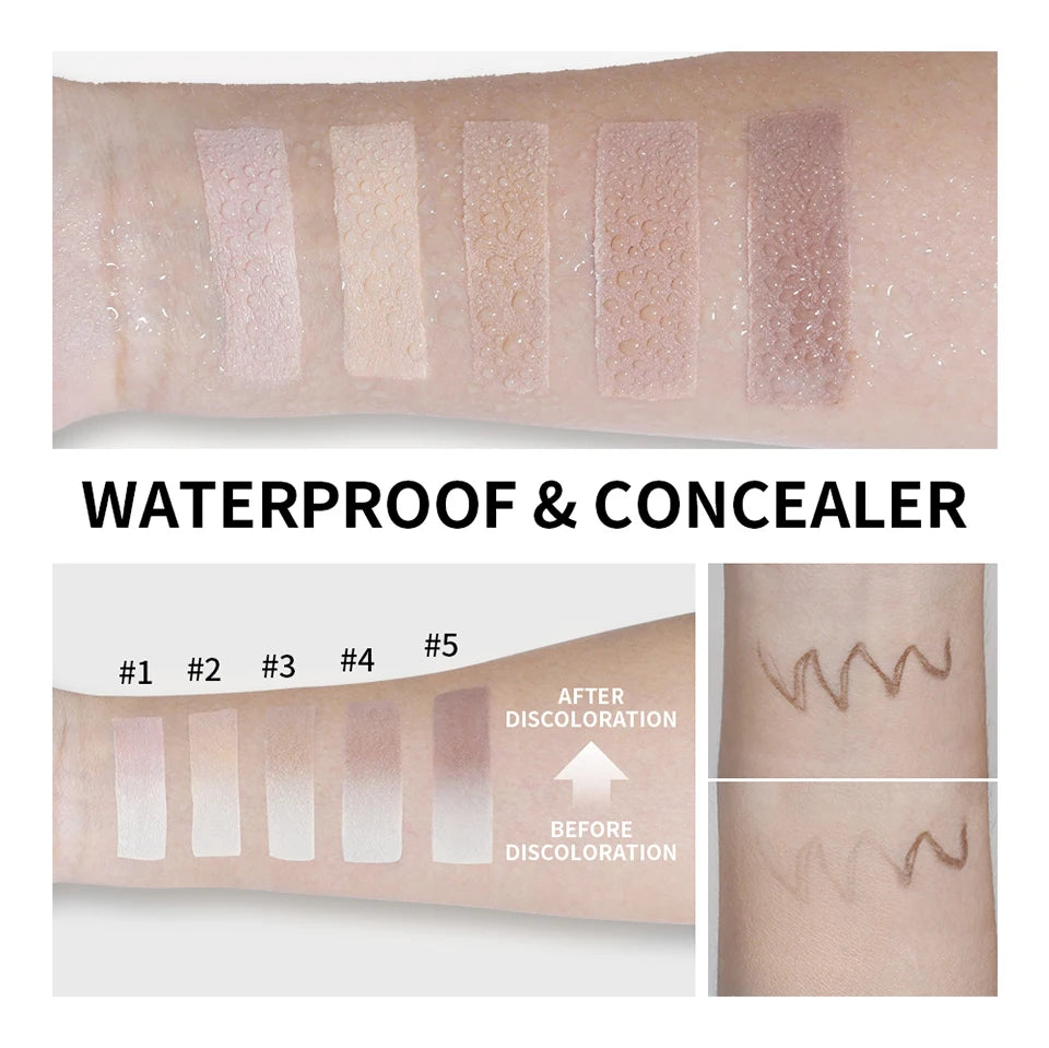 Lakerain Triangular Color-changing Foundation Stick With Brush Smooth Matte Natural Concealer Invisible Pore Foundation Cream