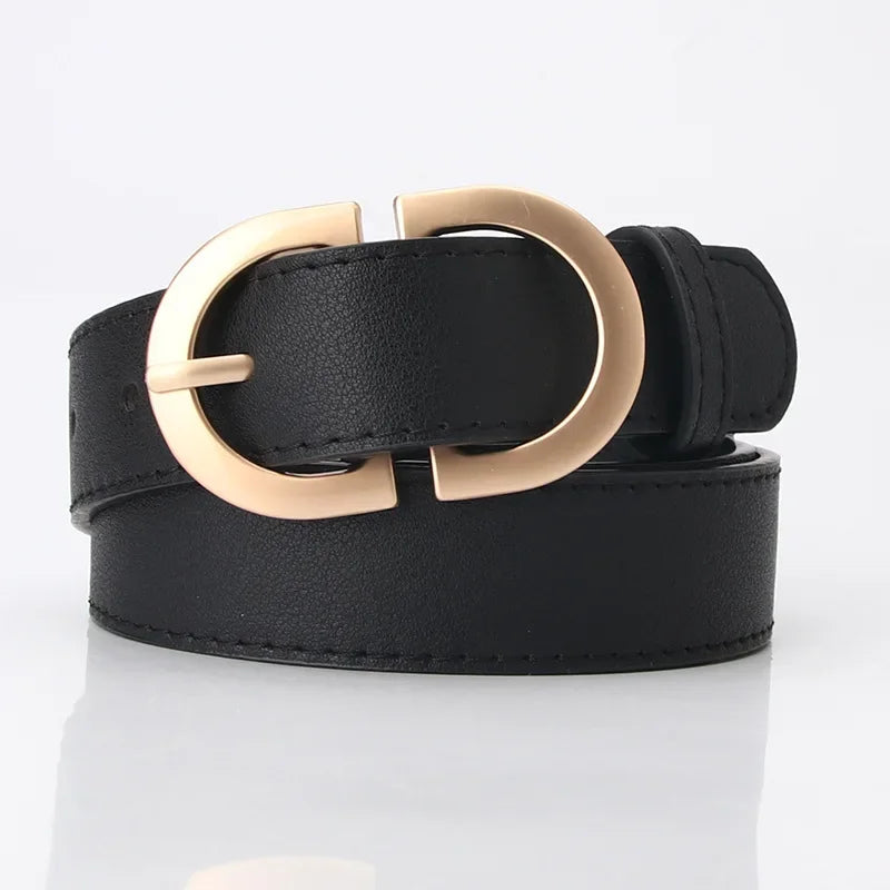 Fashion Pu Leather Waist Belts Women for Jeans Double D Buckle Ladies Belt for Dresses 10 Colors Available Wild Waistband Ladies