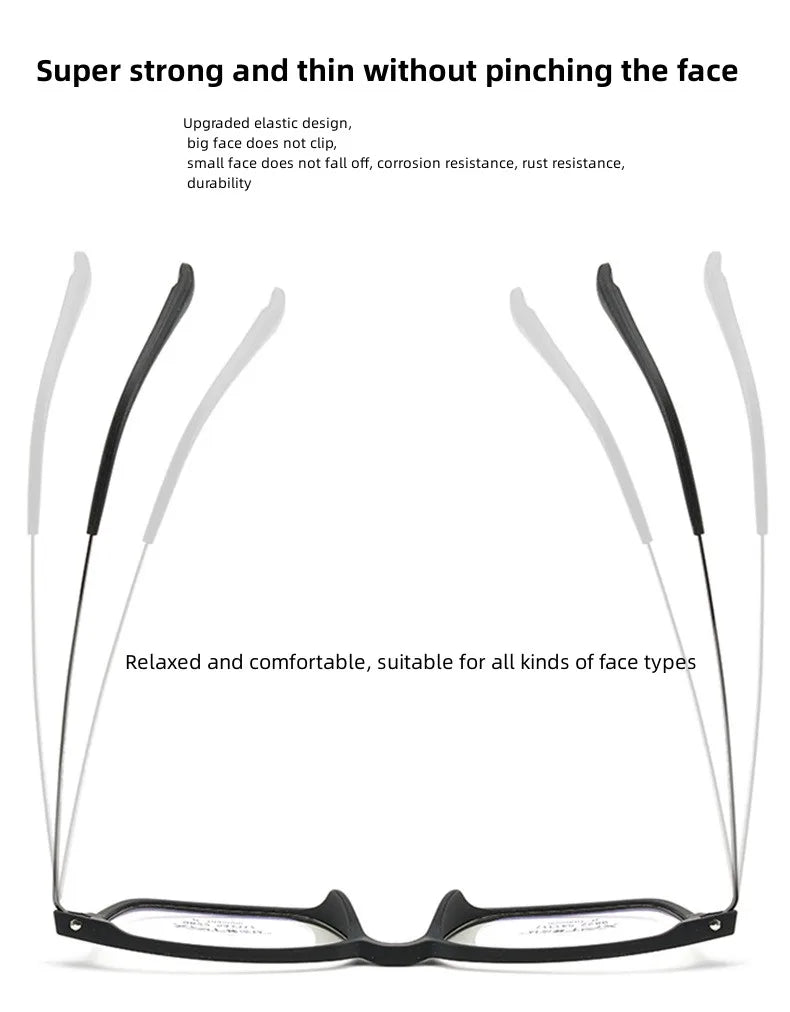 FIRADA Fashion Eyewear Retro Square Titanium TR90 Large Size Eyeglasses Optical Prescription Glasses Frame For Men Women 9822
