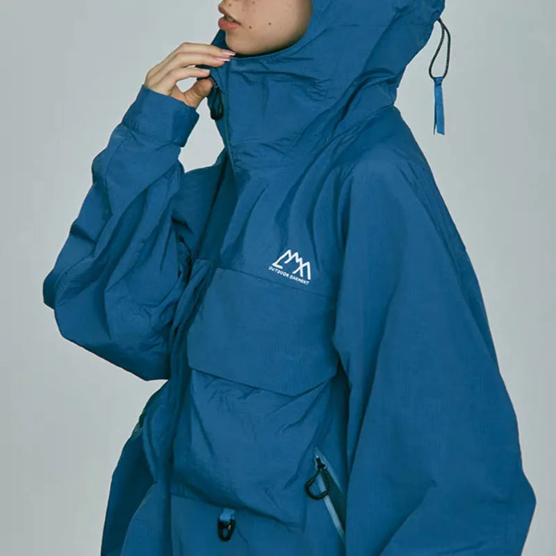 Loose Fitting Hooded Water Resistant Jacket Comfortable Long Sleeve Youthful Style Outerwear for Men And Women