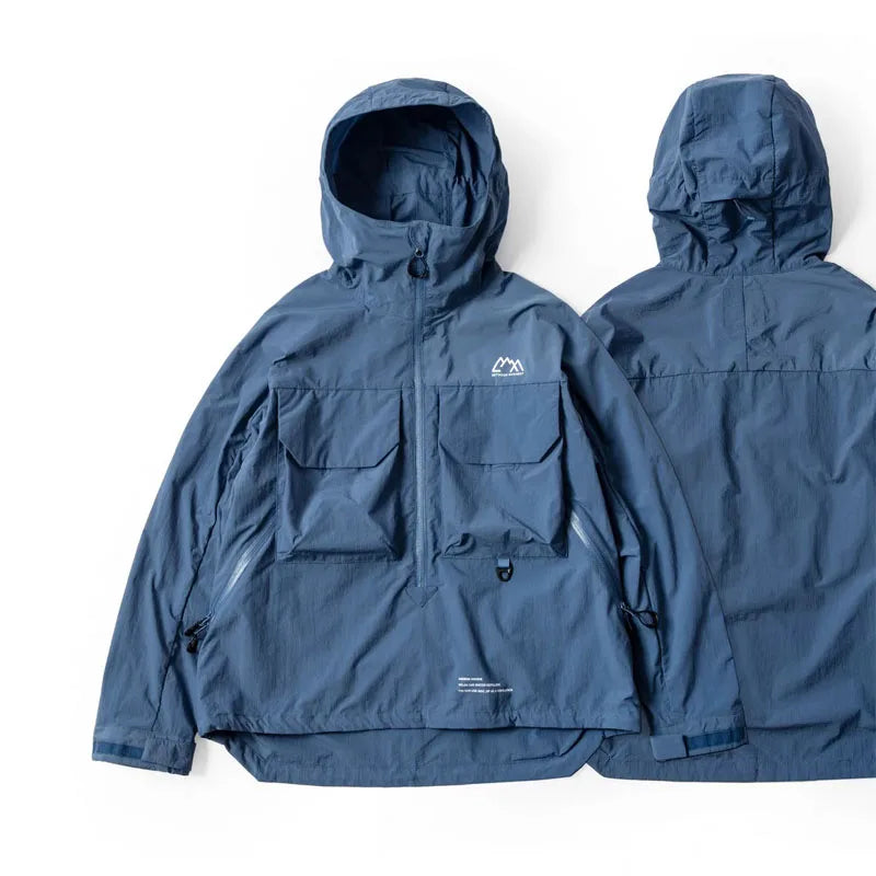 Loose Fitting Hooded Water Resistant Jacket Comfortable Long Sleeve Youthful Style Outerwear for Men And Women