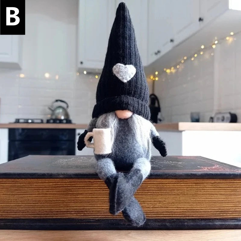 2/1PC Coffee Gnome Dolls Plush Knitted Faceless Doll Elf Dwarf Christmas Farmhouse Kitchen Coffee Bar Decorations Lover Gifts